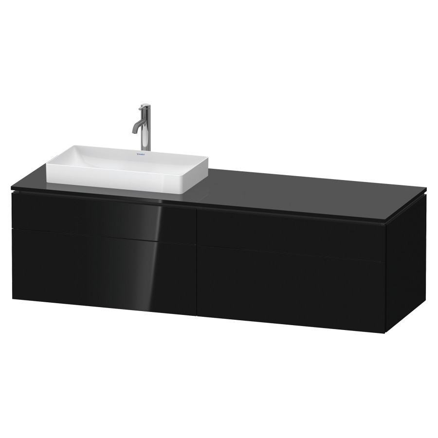 Élément inférieur L-CUBE
162,0 x 48,2 x 55,0 cm
suspendu, 2 éléments à chacun
2 tiroirs, pour lavabo
à gauche, découpe de siphon
inclus
