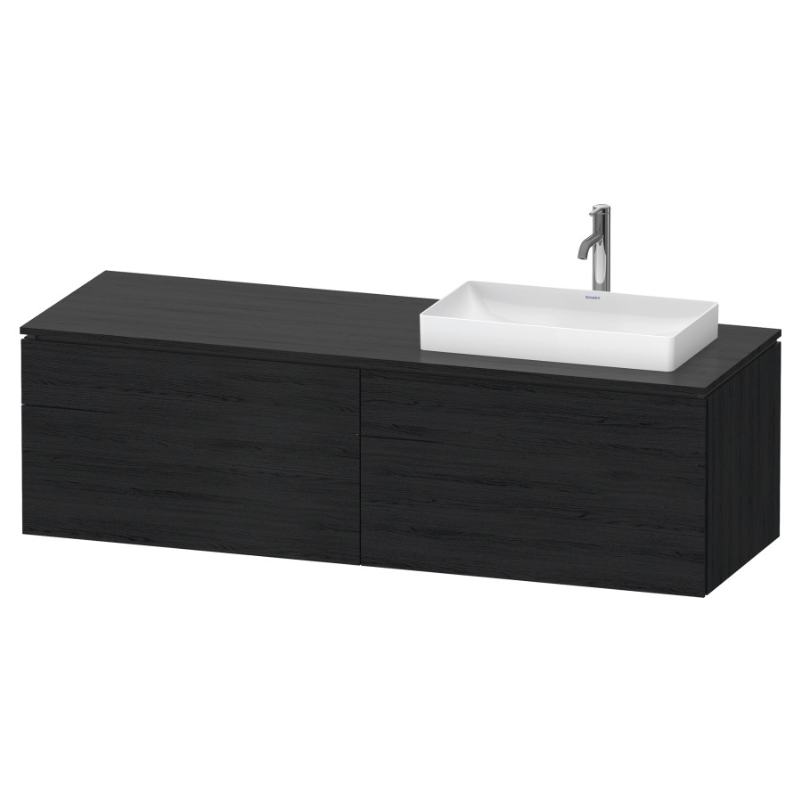 Élément inférieur L-CUBE
162,0 x 48,2 x 55,0 cm
suspendu, 2 éléments à chacun
2 tiroirs, pour lavabo
à droite, découpe de siphon
inclus