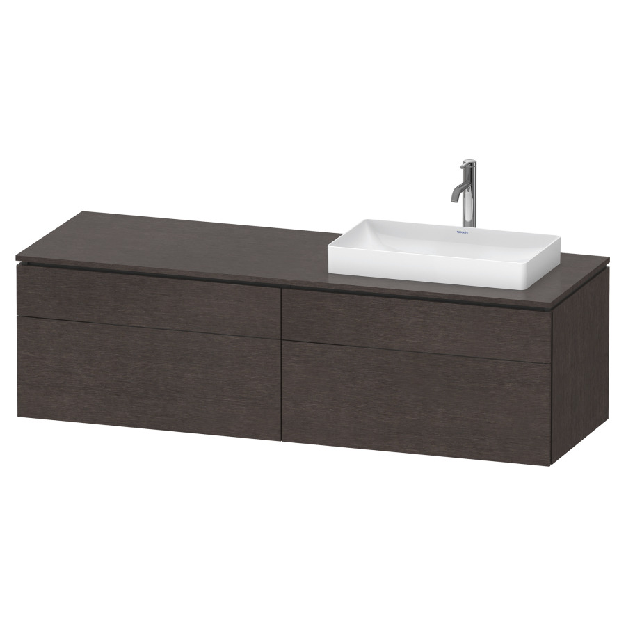 Élément inférieur L-CUBE
162,0 x 48,2 x 55,0 cm
suspendu, 2 éléments à chacun
2 tiroirs, pour lavabo
à droite, découpe de siphon
inclus
