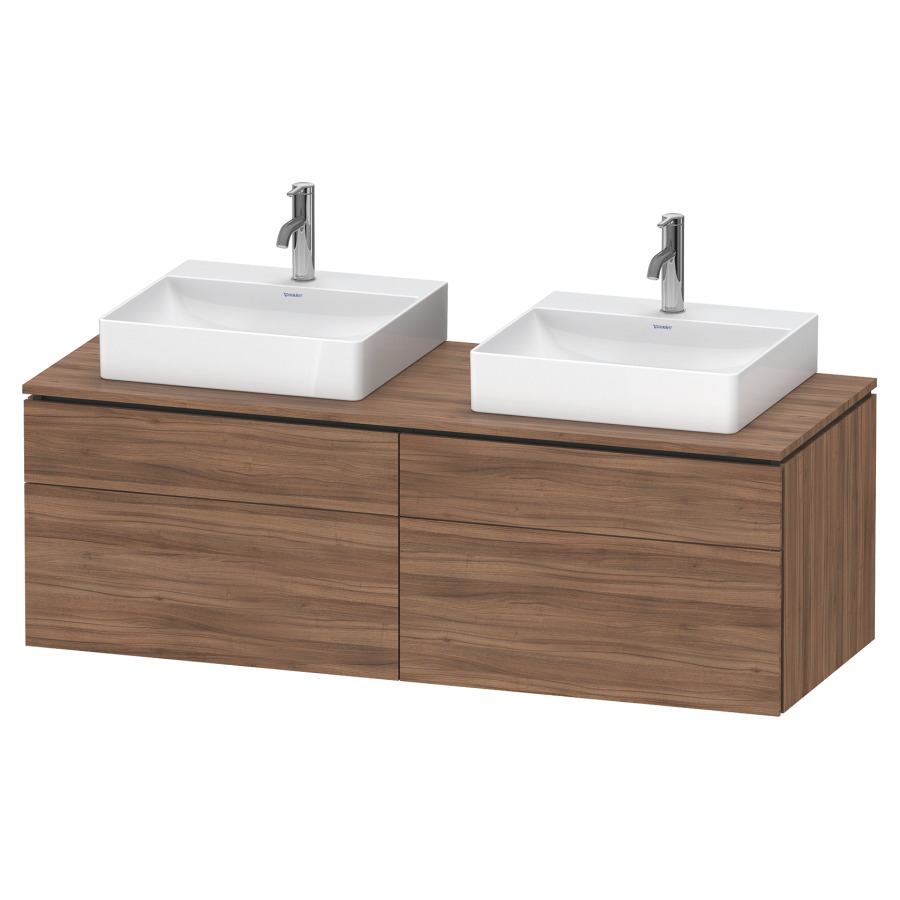 Élément inférieur L-CUBE
142,0 x 48,2 x 55,0 cm
suspendu, 2 éléments à chacun
2 tiroirs, pour 2 lavabos
découpe de siphon inclus