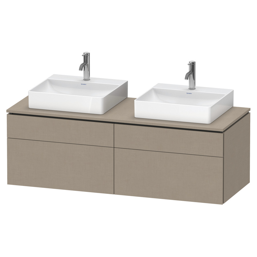 Élément inférieur L-CUBE
142,0 x 48,2 x 55,0 cm
suspendu, 2 éléments à chacun
2 tiroirs, pour 2 lavabos
découpe de siphon inclus