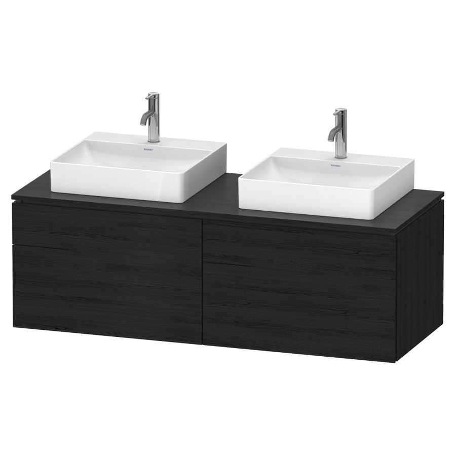 Élément inférieur L-CUBE
142,0 x 48,2 x 55,0 cm
suspendu, 2 éléments à chacun
2 tiroirs, pour 2 lavabos
découpe de siphon inclus