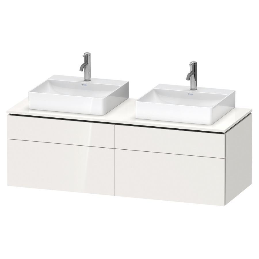 Élément inférieur L-CUBE
142,0 x 48,2 x 55,0 cm
suspendu, 2 éléments à chacun
2 tiroirs, pour 2 lavabos
découpe de siphon inclus
