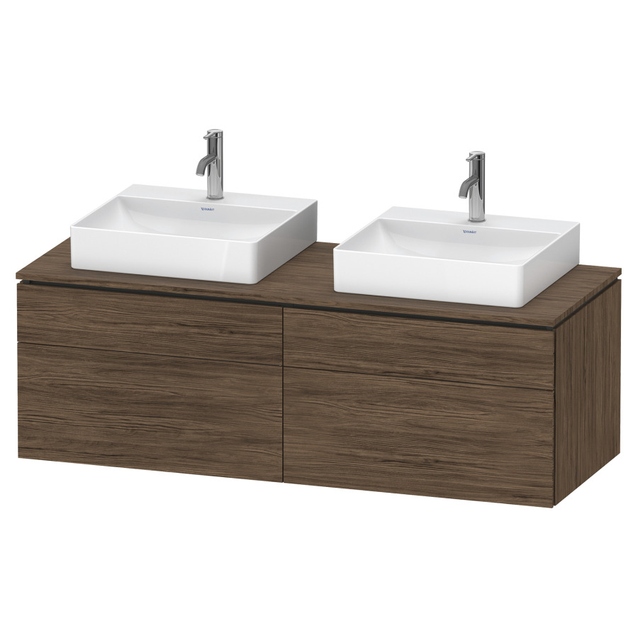 Élément inférieur L-CUBE
142,0 x 48,2 x 55,0 cm
suspendu, 2 éléments à chacun
2 tiroirs, pour 2 lavabos
découpe de siphon inclus
