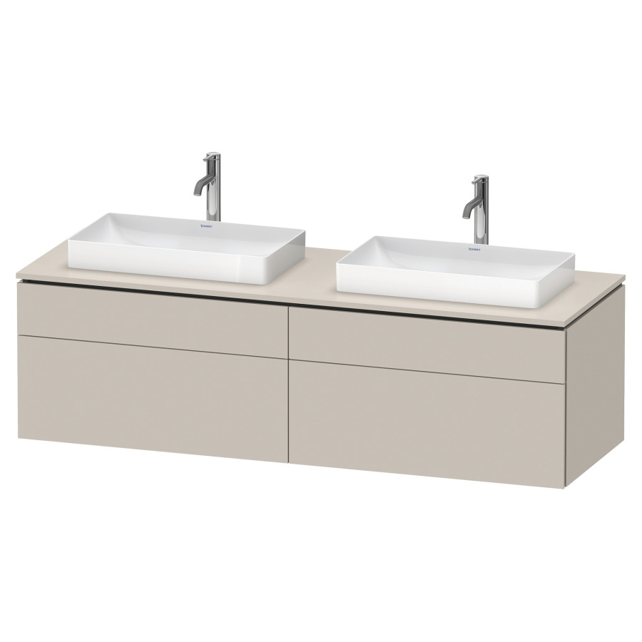Élément inférieur L-CUBE
162,0 x 48,2 x 55,0 cm
suspendu, 2 éléments à chacun
2 tiroirs, pour 2 lavabos
découpe de siphon inclus