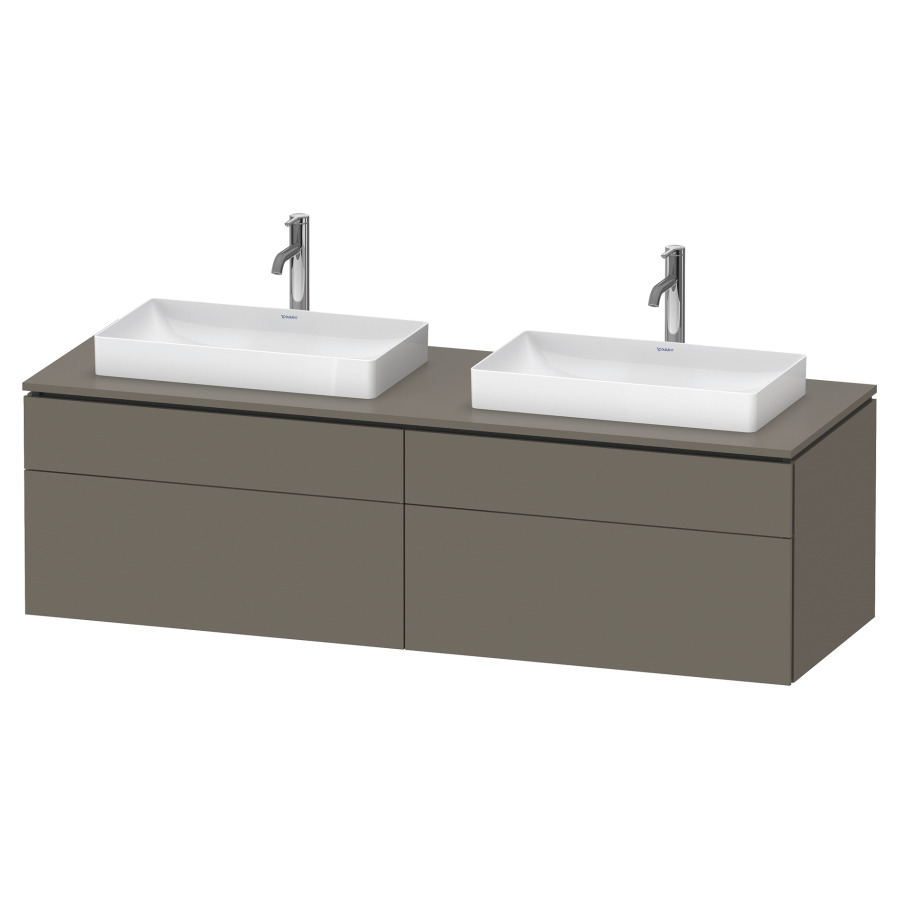 Élément inférieur L-CUBE
162,0 x 48,2 x 55,0 cm
suspendu, 2 éléments à chacun
2 tiroirs, pour 2 lavabos
découpe de siphon inclus