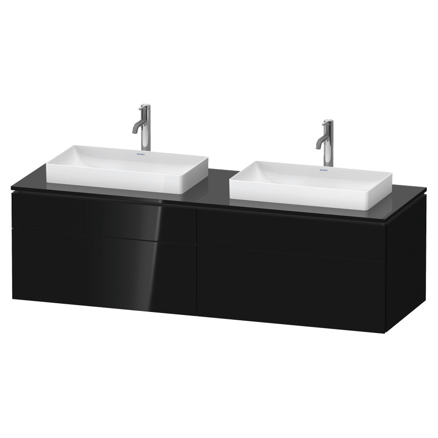 Élément inférieur L-CUBE
162,0 x 48,2 x 55,0 cm
suspendu, 2 éléments à chacun
2 tiroirs, pour 2 lavabos
découpe de siphon inclus