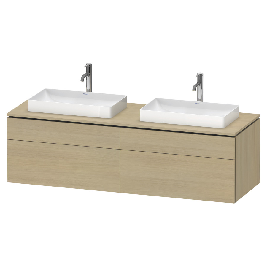 Élément inférieur L-CUBE
162,0 x 48,2 x 55,0 cm
suspendu, 2 éléments à chacun
2 tiroirs, pour 2 lavabos
découpe de siphon inclus