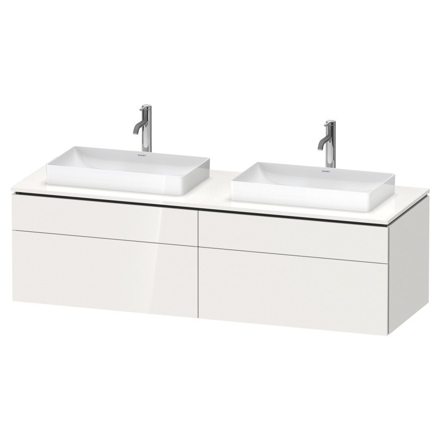 Élément inférieur L-CUBE
162,0 x 48,2 x 55,0 cm
suspendu, 2 éléments à chacun
2 tiroirs, pour 2 lavabos
découpe de siphon inclus