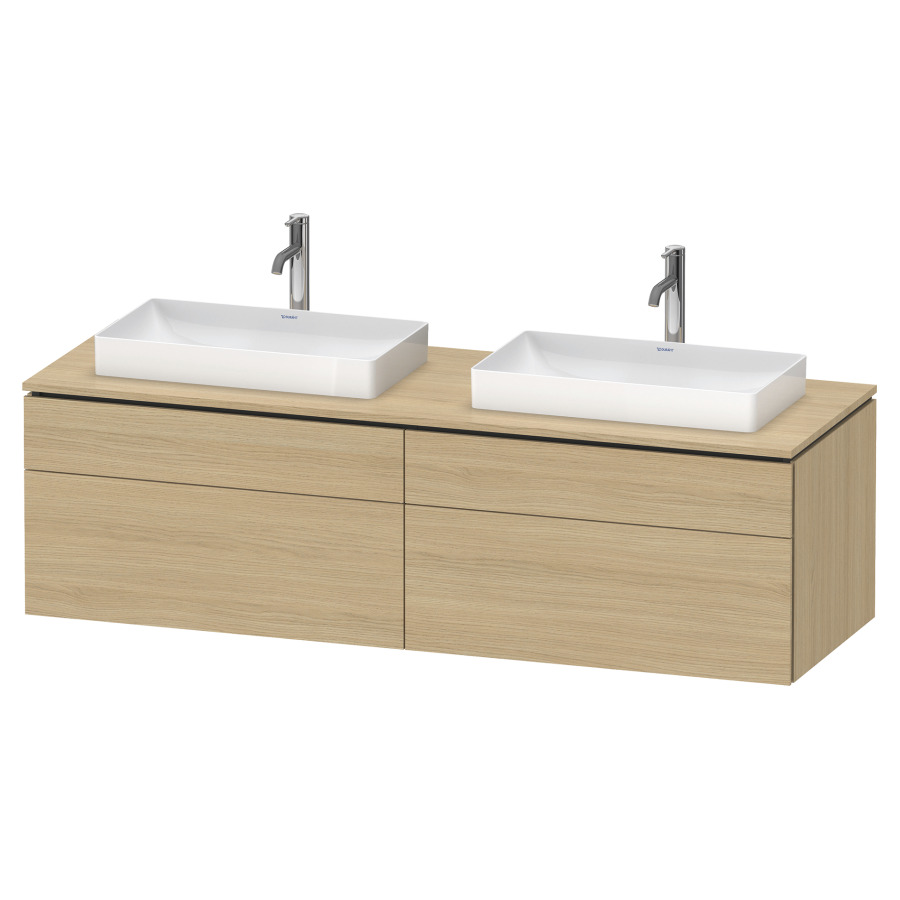 Élément inférieur L-CUBE
162,0 x 48,2 x 55,0 cm
suspendu, 2 éléments à chacun
2 tiroirs, pour 2 lavabos
découpe de siphon inclus