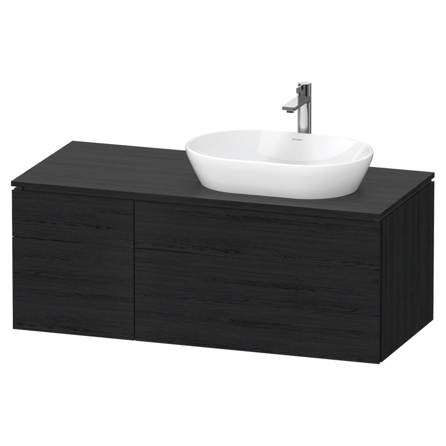 Élément inférieur L-CUBE
122,0 x 48,2 x 55,0 cm
suspendu, 2 éléments à chacun
2 tiroirs, pour lavabo
à droite, découpe de siphon
inclus