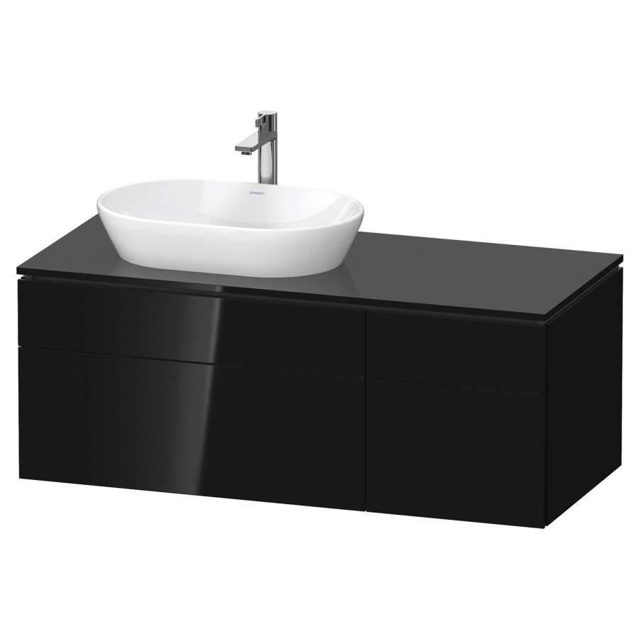 Élément inférieur L-CUBE
122,0 x 48,2 x 55,0 cm
suspendu, 2 éléments à chacun
2 tiroirs, pour lavabo
à gauche, découpe de siphon
inclus