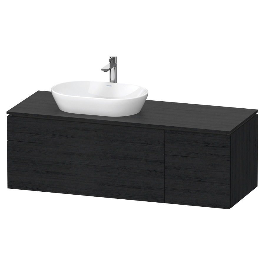 Élément inférieur L-CUBE
142,0 x 48,2 x 55,0 cm
suspendu, 2 éléments à chacun
2 tiroirs, pour lavabo
à gauche, découpe de siphon
inclus