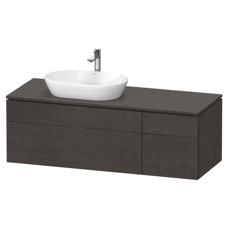 Élément inférieur L-CUBE
142,0 x 48,2 x 55,0 cm
suspendu, 2 éléments à chacun
2 tiroirs, pour lavabo
à gauche, découpe de siphon
inclus