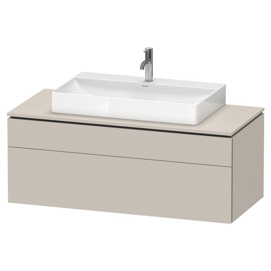 Élément inférieur L-CUBE
122,0 x 48,2 x 55,0 cm
suspendu, élément à 2 tiroirs
découpe de siphon inclus