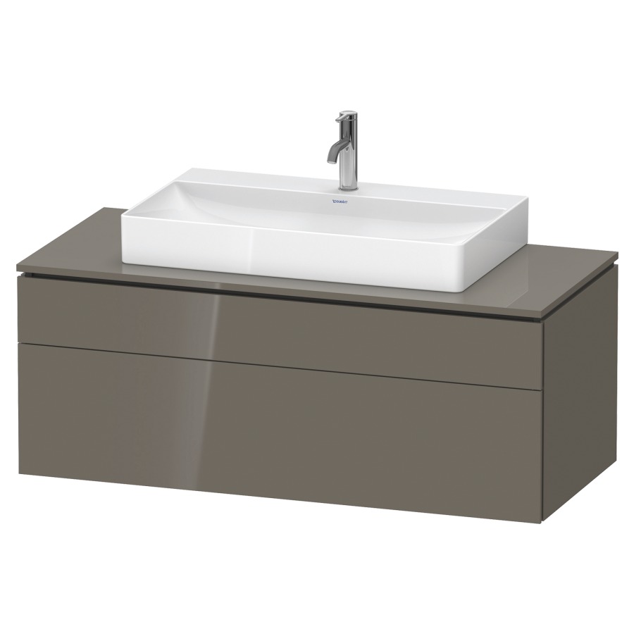 Élément inférieur L-CUBE
122,0 x 48,2 x 55,0 cm
suspendu, élément à 2 tiroirs
découpe de siphon inclus
