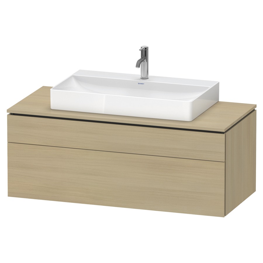 Élément inférieur L-CUBE
122,0 x 48,2 x 55,0 cm
suspendu, élément à 2 tiroirs
découpe de siphon inclus