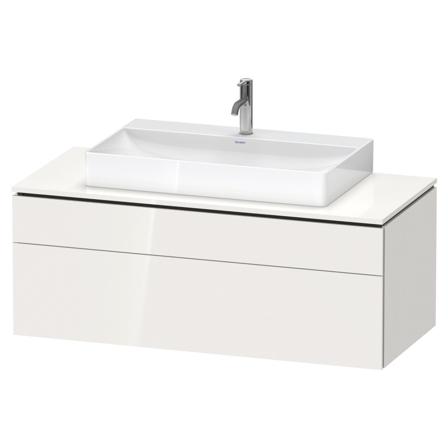 Élément inférieur L-CUBE
122,0 x 48,2 x 55,0 cm
suspendu, élément à 2 tiroirs
découpe de siphon inclus