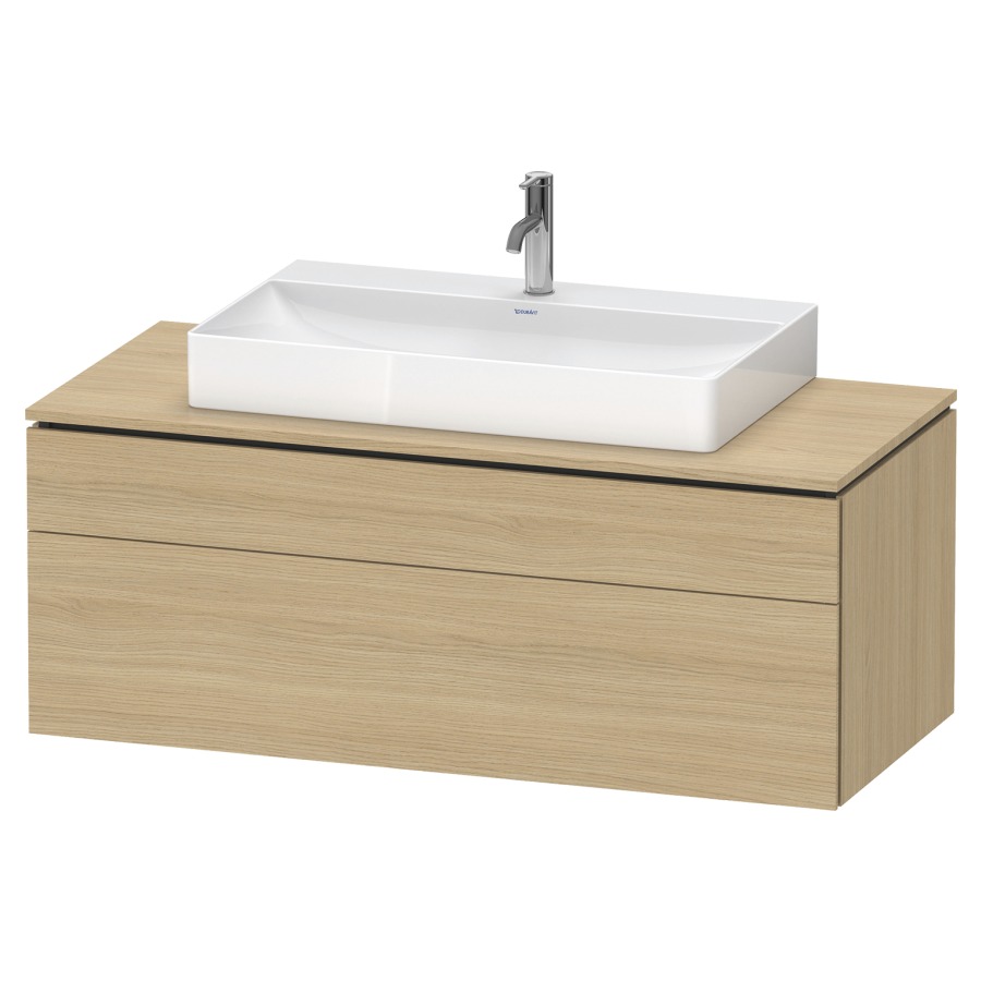 Élément inférieur L-CUBE
122,0 x 48,2 x 55,0 cm
suspendu, élément à 2 tiroirs
découpe de siphon inclus