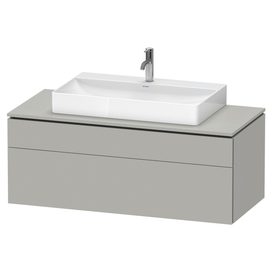Élément inférieur L-CUBE
122,0 x 48,2 x 55,0 cm
suspendu, élément à 2 tiroirs
découpe de siphon inclus
