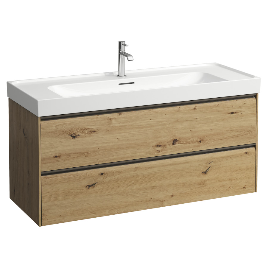 Élément inférieur MEDA
118,2 x 51,5 x 44,8 cm
élément à 2 tiroirs
pour lavabo 213 159/160