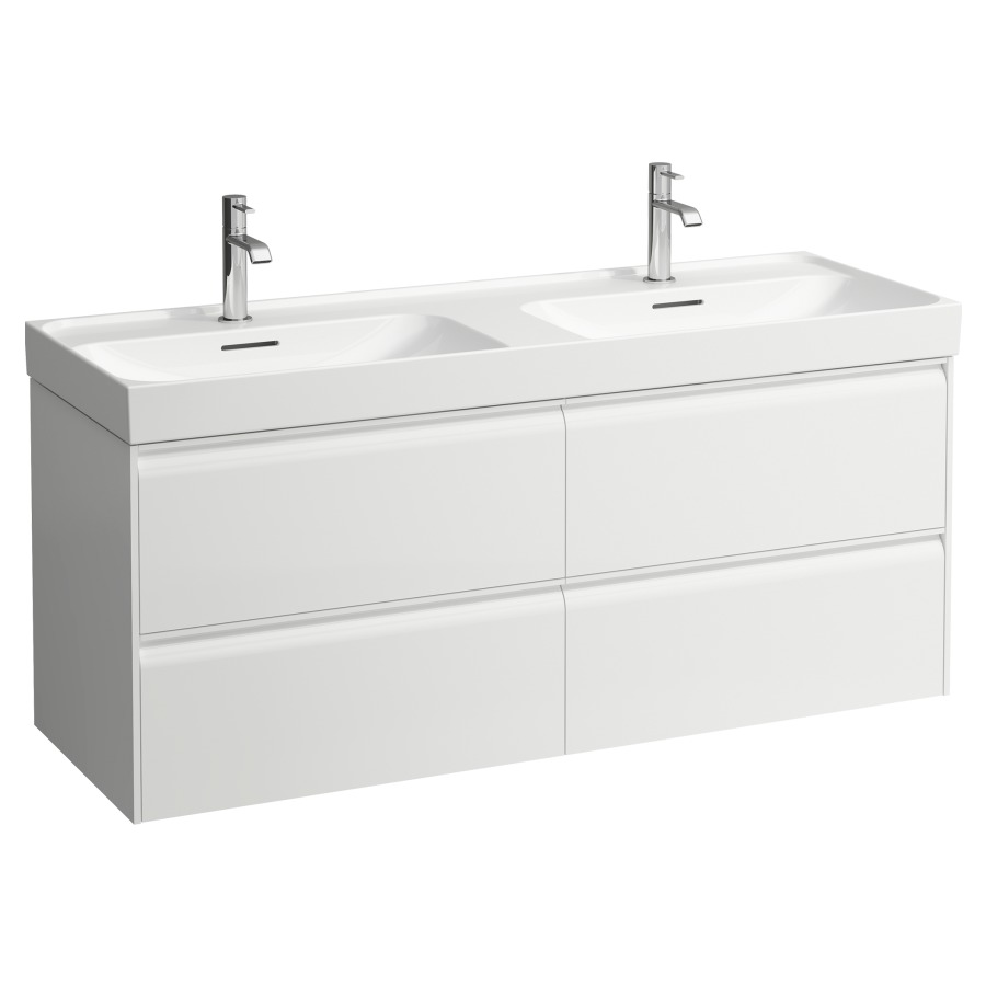Élément inférieur MEDA
128,4 x 51,5 x 44,8 cm
2 éléments à chacune 2 tiroirs
pour lavabo double 213 161/162