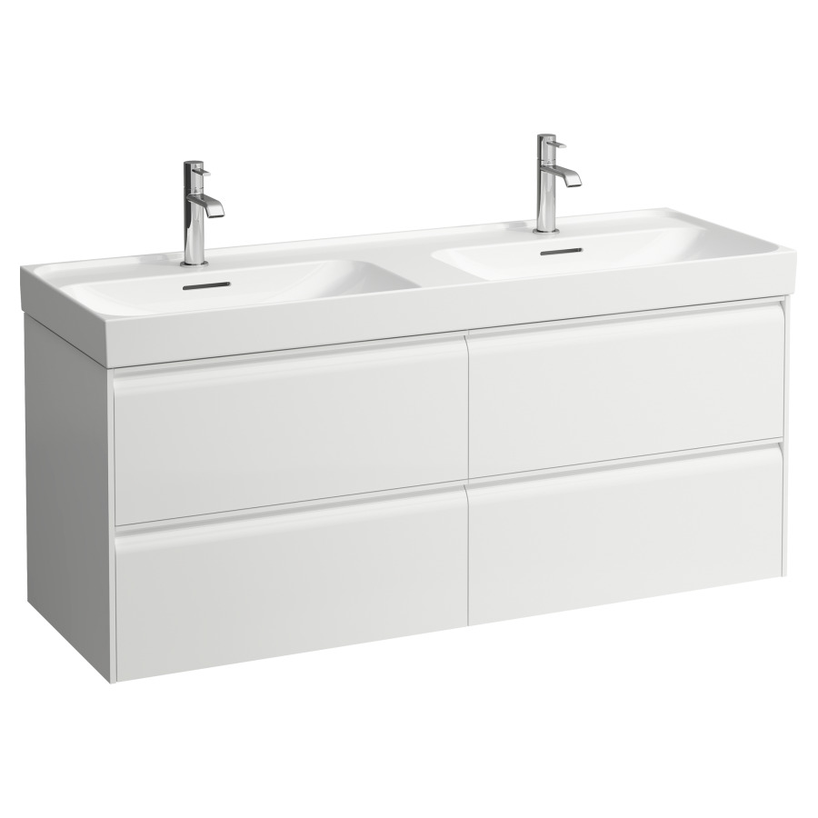 Élément inférieur MEDA
128,4 x 51,5 x 44,8 cm
2 éléments à chacune 2 tiroirs
pour lavabo double 213 161/162