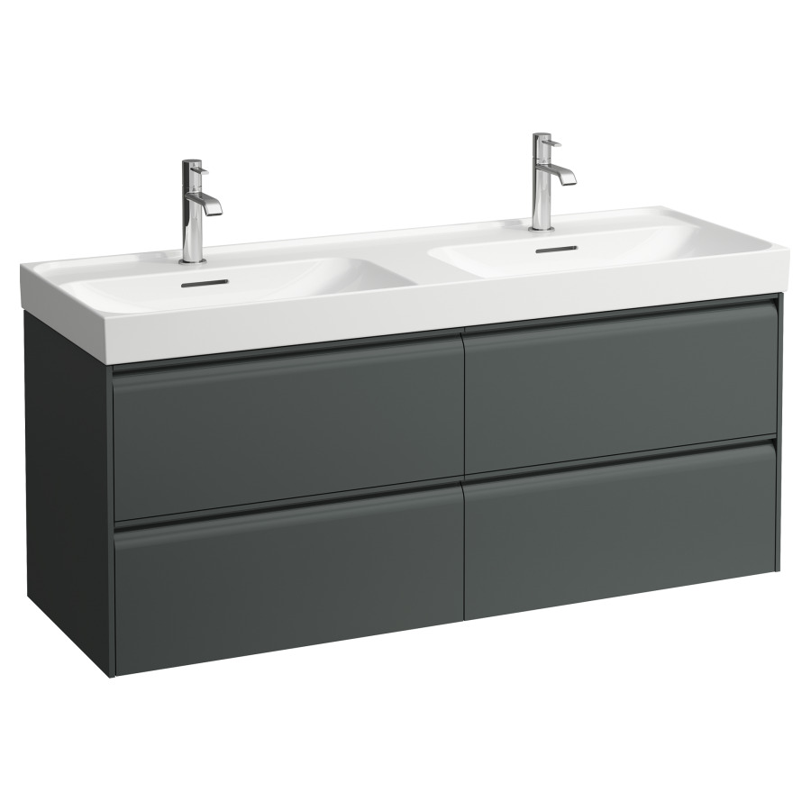 Élément inférieur MEDA
128,4 x 51,5 x 44,8 cm
2 éléments à chacune 2 tiroirs
pour lavabo double 213 161/162