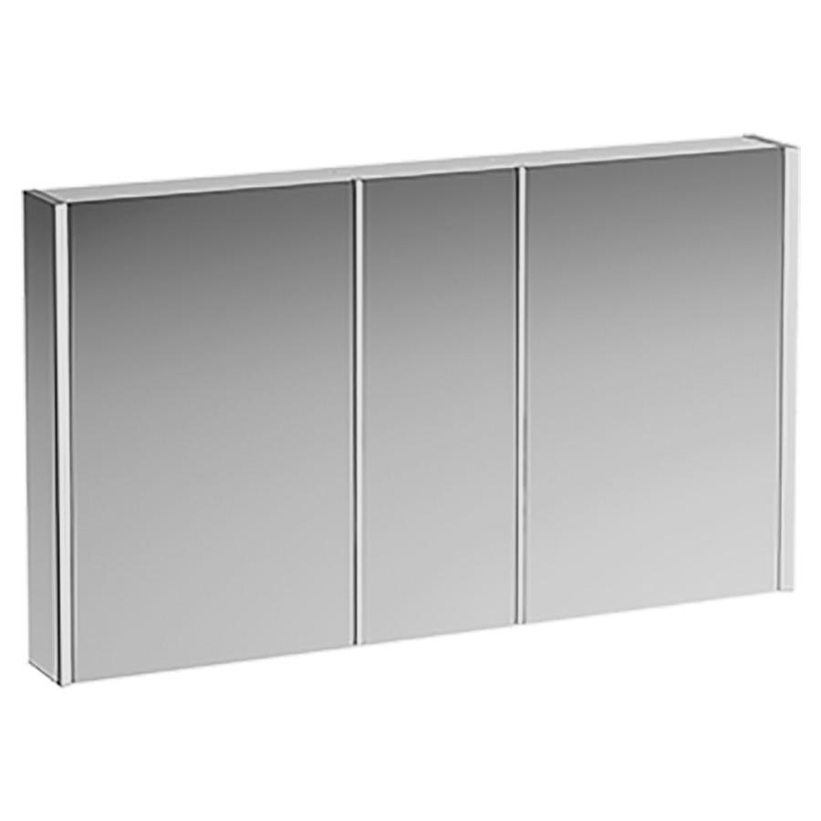 Armoire de toilette
FRAME 25 LED
130,0 x 75,0 x 15,0 cm
3 portes à double miroir
2 prises, éclairage d'ambiance
en bas, éclairage LED vertical
4000 Kelvin, 2x 14 W, IP44