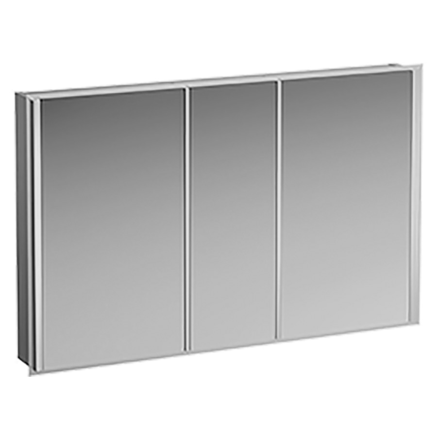 Armoire de toilette
FRAME 25 LED
120,0 x 75,0 x 15,0 cm
3 portes à double miroir
2 prises, éclairage d'ambiance
en bas, éclairage LED vertical
4000 Kelvin, 2x 14 W, IP44