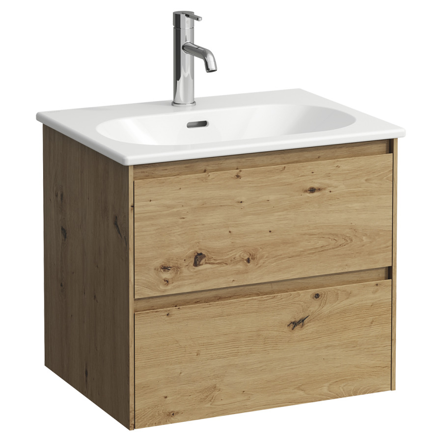 Combinaison de meuble LUA
60 x 52.5 x 45.5 cm
élément de tiroir, 2&nbsp;tiroirs
avec lavabo en céramique blanc
avec trop-plein