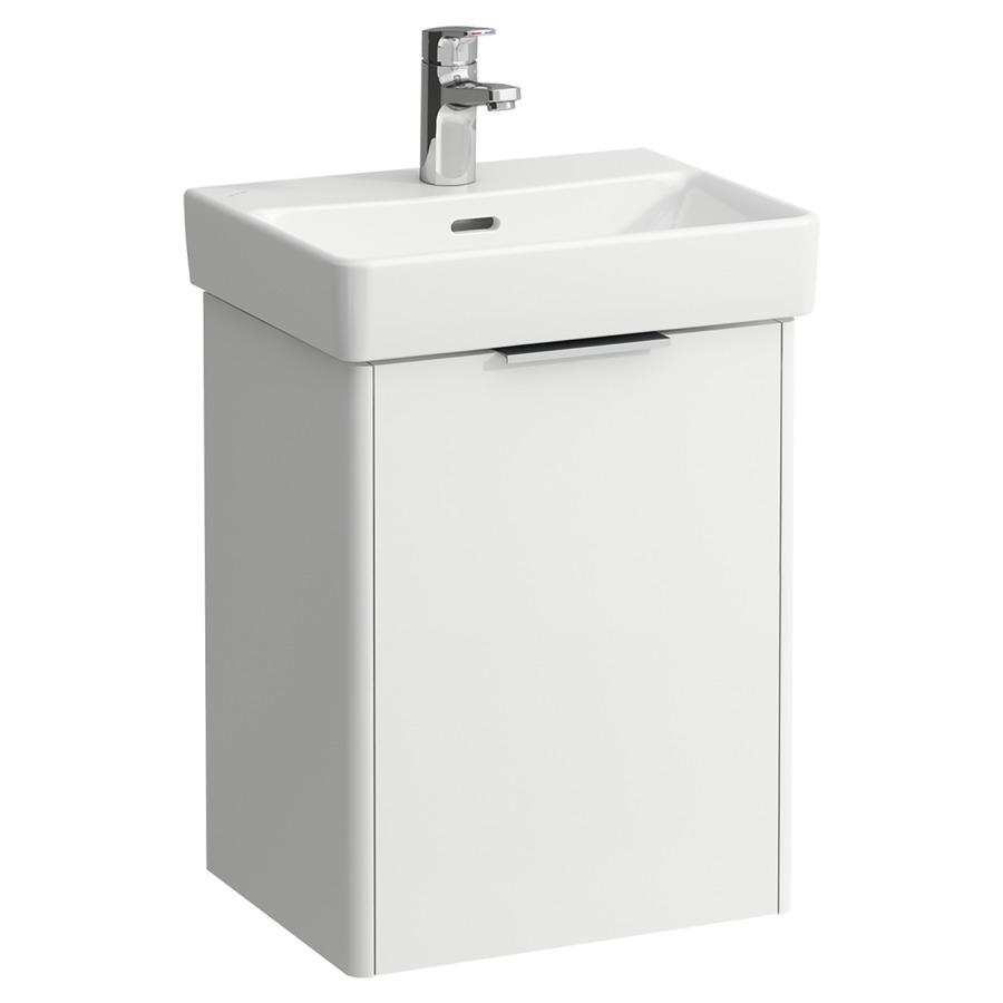 Élément inférieur BASE
41,5 x 53,0 x 32,5 cm
armoire de tablette, 1 porte
charnière à gauche
pour lave-mains 221 025