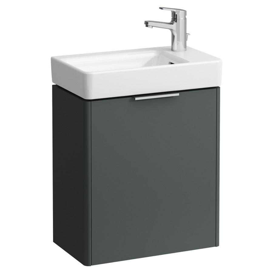 Élément inférieur BASE
46,0 x 53,0 x 26,5 cm
armoire de tablette, 1 porte
charnière à droite
pour lave-mains 221 008