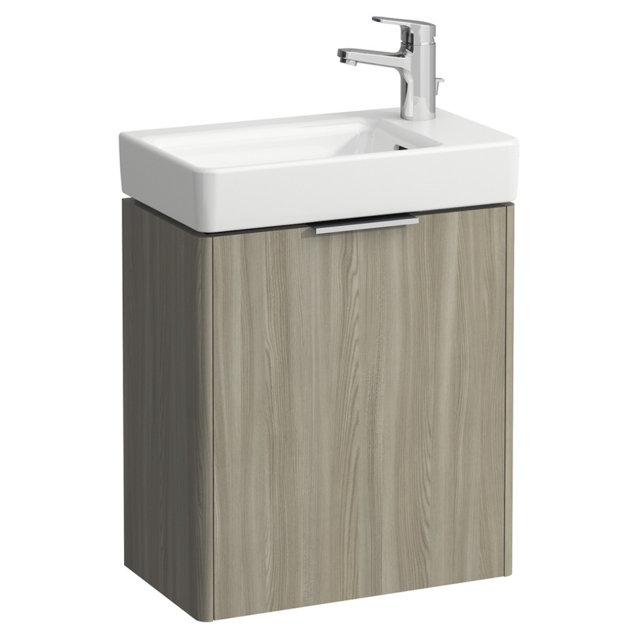 Élément inférieur BASE
46,0 x 53,0 x 26,5 cm
armoire de tablette, 1 porte
charnière à droite
pour lave-mains 221 008