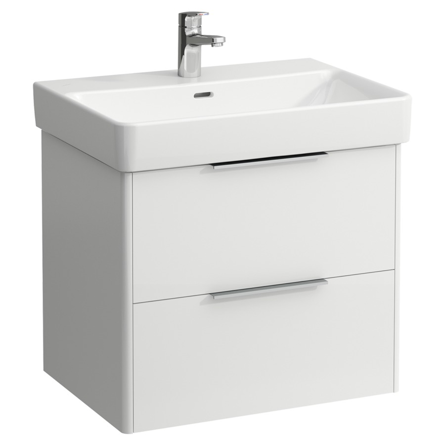 Élément inférieur BASE
61,5 x 53,0 x 44,0 cm
élément à 2 tiroirs
pour lavabo 212 069