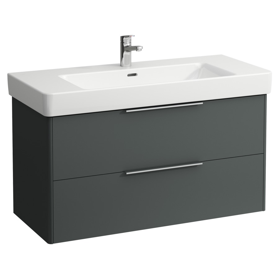 Élément inférieur BASE
101,0 x 53,0 x 44,0 cm
élément à 2 tiroirs
pour lavabo 212 077