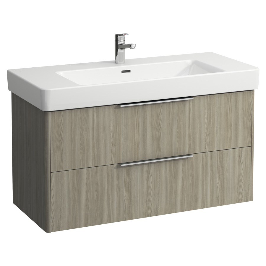 Élément inférieur BASE
101,0 x 53,0 x 44,0 cm
élément à 2 tiroirs
pour lavabo 212 077