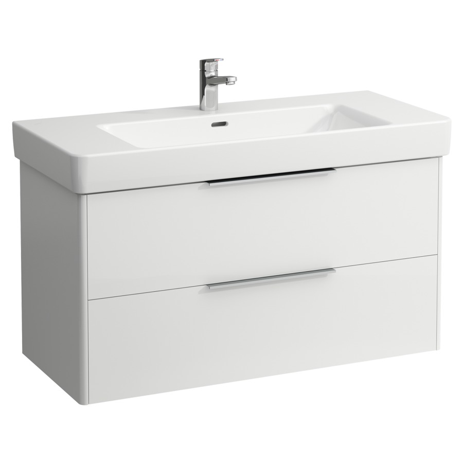 Élément inférieur BASE
101,0 x 53,0 x 44,0 cm
élément à 2 tiroirs
pour lavabo 212 077
