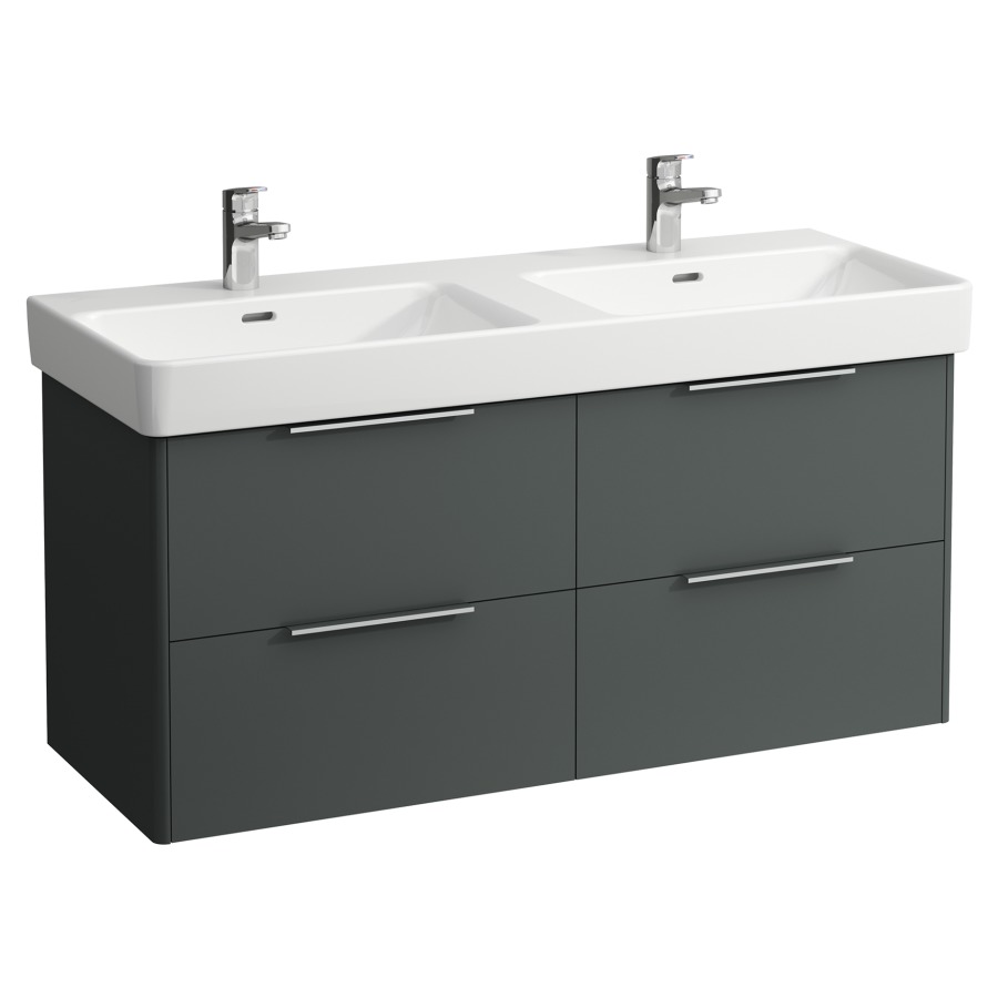 Élément inférieur BASE
116,0 x 53,0 x 44,0 cm
2 éléments à chacun 2 tiroirs
per lavabo double 214 077