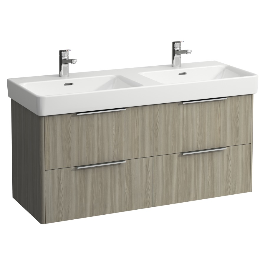 Élément inférieur BASE
116,0 x 53,0 x 44,0 cm
2 éléments à chacun 2 tiroirs
per lavabo double 214 077