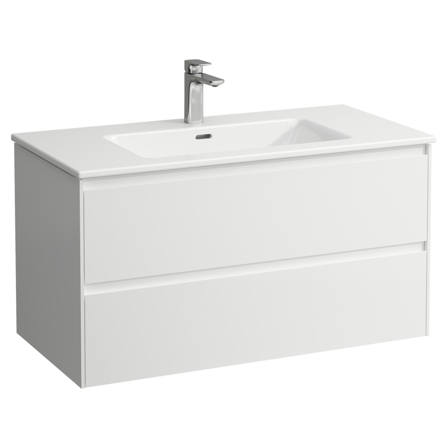 Combinaison de meuble Pro X
100 x 53.5 x 50 cm
élément de tiroir Lani, 2&nbsp;tiroirs
avec lavabo en céramique blanc
avec trop-plein