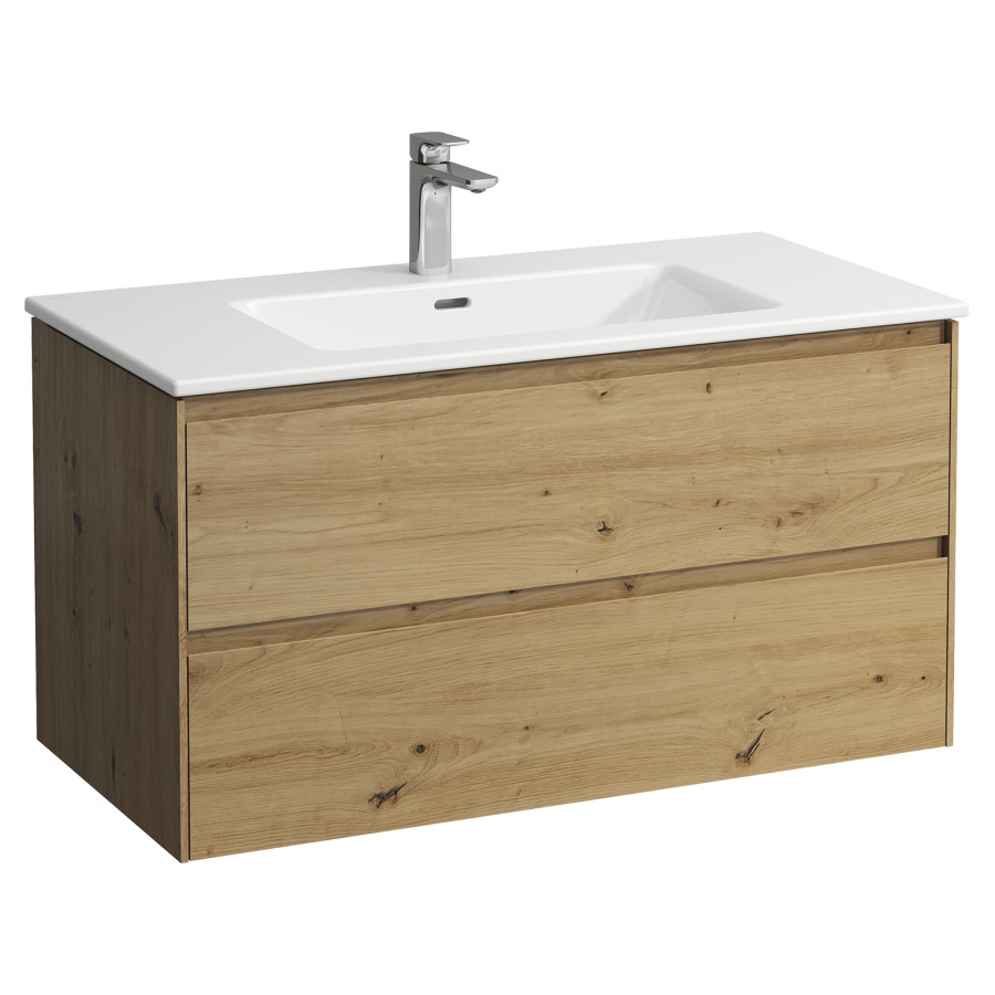 Combinaison de meuble Pro X
100 x 53.5 x 50 cm
élément de tiroir Lani, 2&nbsp;tiroirs
avec lavabo en céramique blanc
avec trop-plein