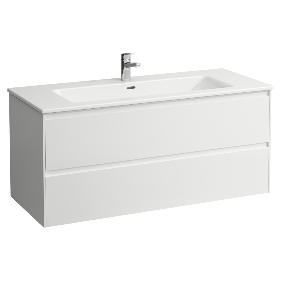 Combinaison de meuble Pro X
120 x 54 x 50 cm
élément de tiroir Lani, 2&nbsp;tiroirs
avec lavabo en céramique blanc
avec trop-plein