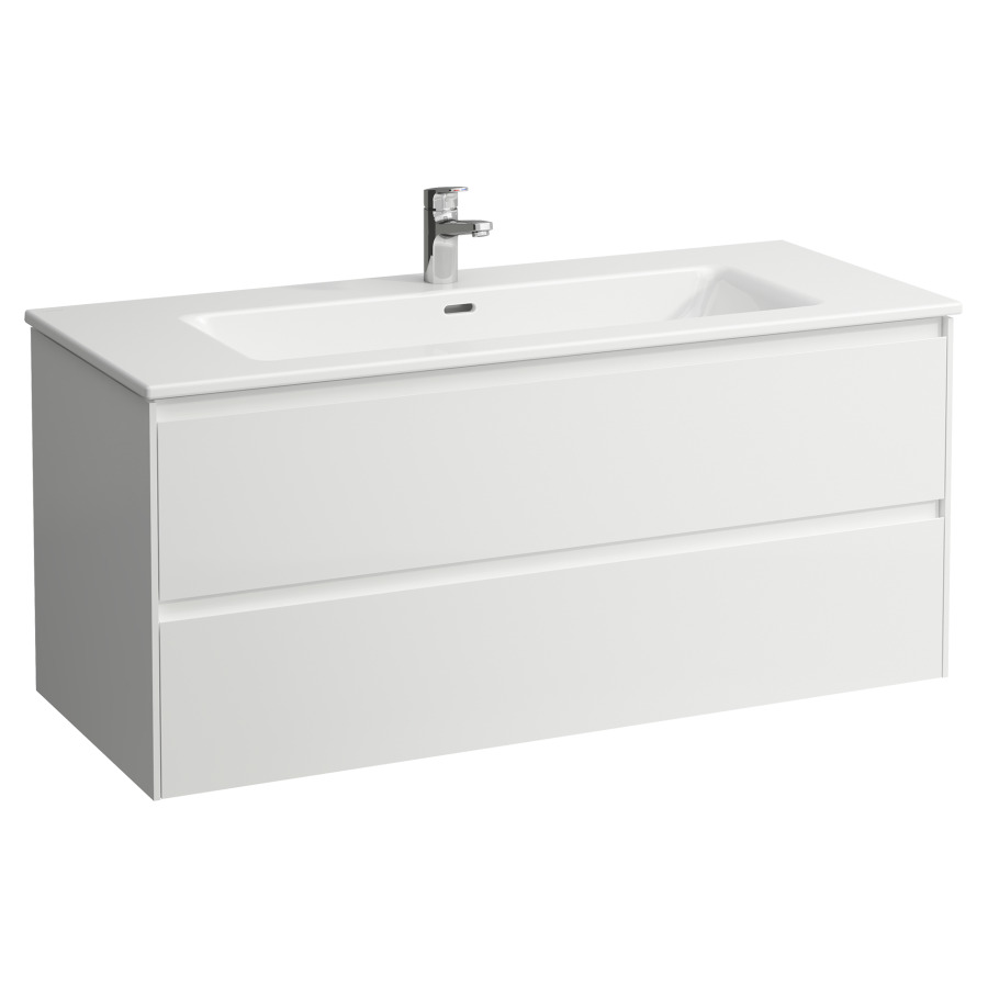 Combinaison de meuble Pro X
120 x 54 x 50 cm
élément de tiroir Lani, 2&nbsp;tiroirs
avec lavabo en céramique blanc
avec trop-plein