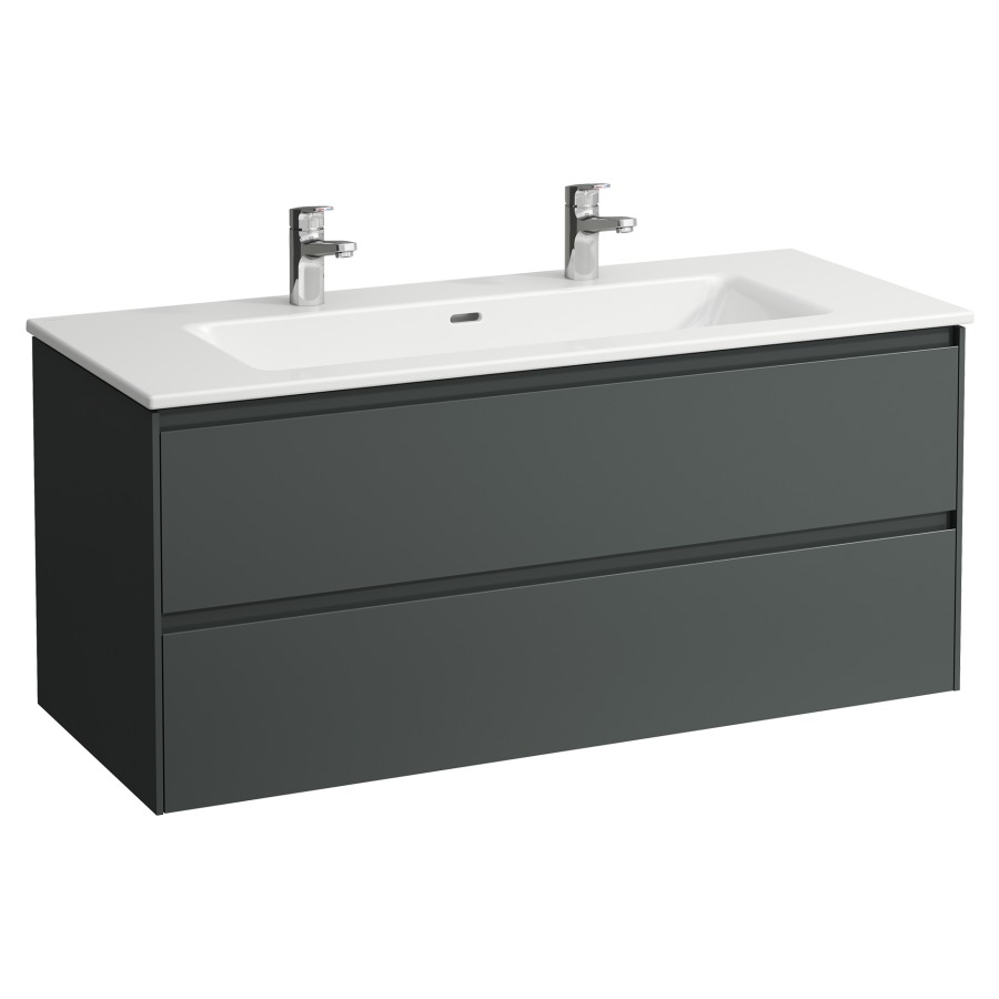 Combinaison de meuble Pro X
120 x 54 x 50 cm
élément de tiroir Lani, 2&nbsp;tiroirs
avec lavabo en céramique blanc
avec trop-plein