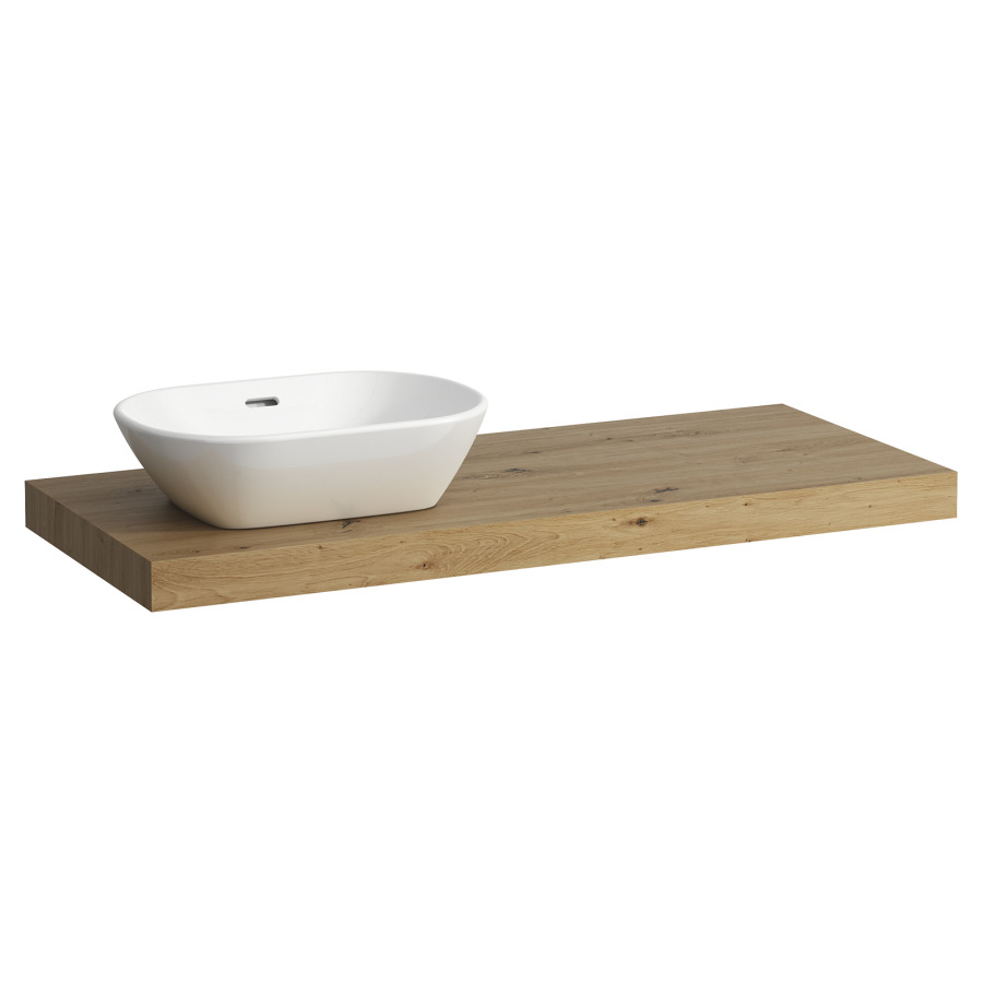 Table de lavabo LANI
118,5 x 6,5 x 49,5 cm
pour lavabo à poser découpe à
gauche, incl. 2 consoles
