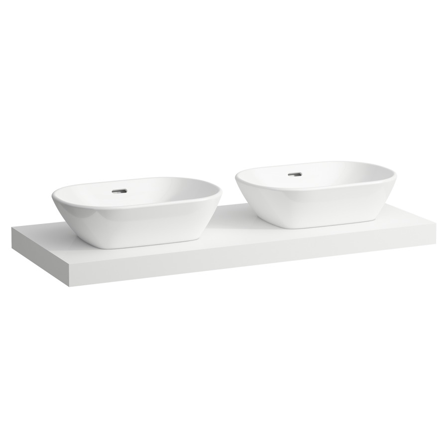 Table de lavabo LANI
118,5 x 6,5 x 49,5 cm
pour lavabo à poser
2 découpes, incl. 2 consoles