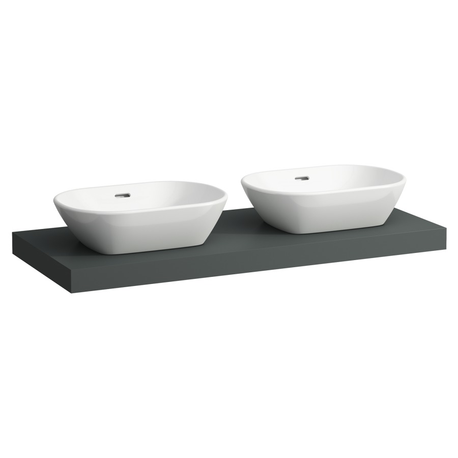 Table de lavabo LANI
118,5 x 6,5 x 49,5 cm
pour lavabo à poser
2 découpes, incl. 2 consoles