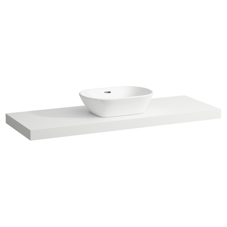 Table de lavabo LANI
137,0 x 6,5 x 49,5 cm
pour lavabo à poser découpe au
centre, incl. 3 consoles