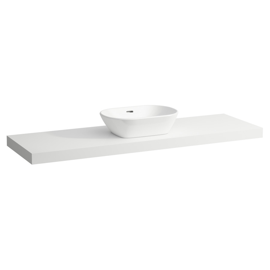 Table de lavabo LANI
157,0 x 6,5 x 49,5 cm
pour lavabo à poser découpe au
centre, incl. 3 consoles